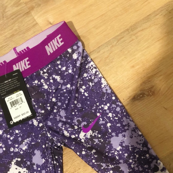 🌻NWT Nike toddler girl purple spackle leggings 😍 - Picture 3 of 4